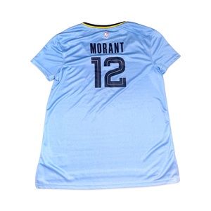 Memphis Grizzlies “JA Morant” #12 V-Neck Jersey Style Tee for Women: Large